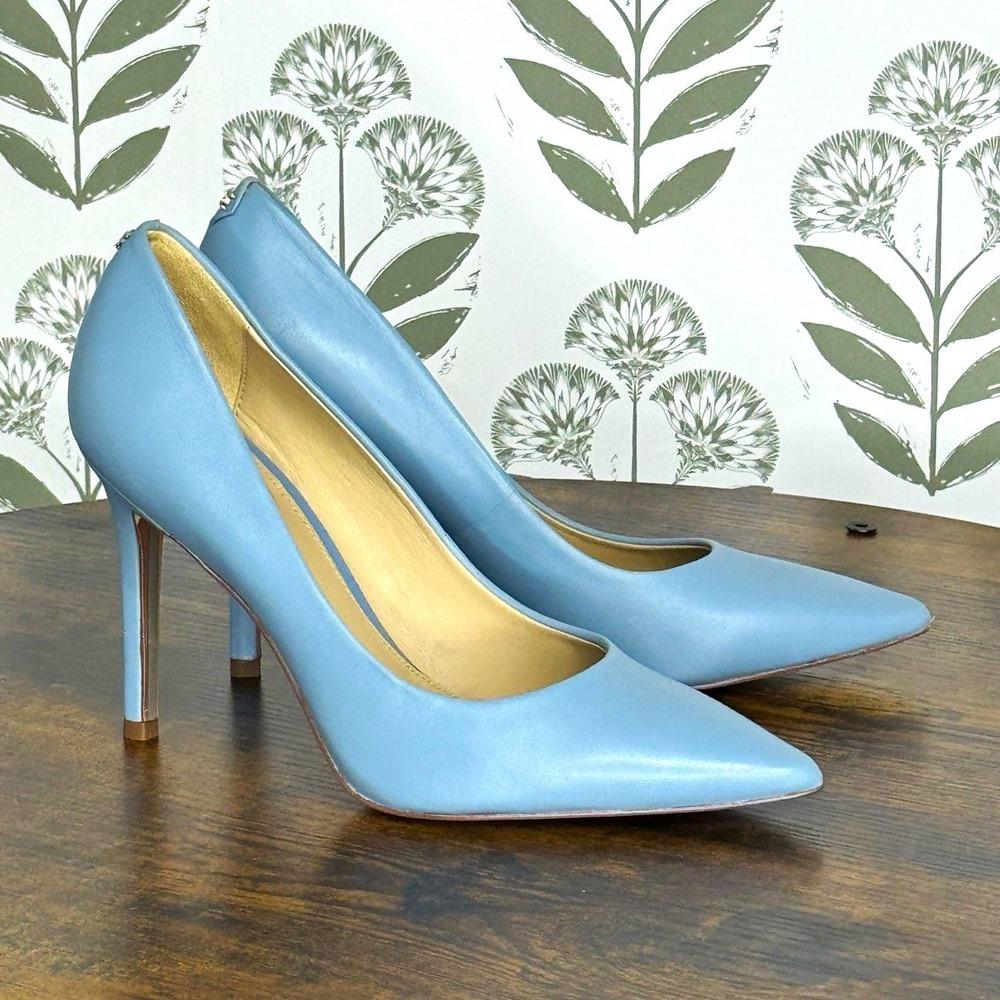 Sam Edelman Hazel Light Blue Solid Pointed Toe Stiletto Pump Slip On Heels 5.5